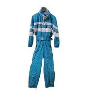 Bogner skisuit Women's Blue Jumpsuit white Buffalo embroidery pantsuit snow ski